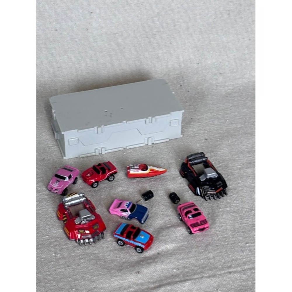 Micro Machines Lot‎ 8 Cars w/ Parts & Gray Case Vintage Galoob Vehicles